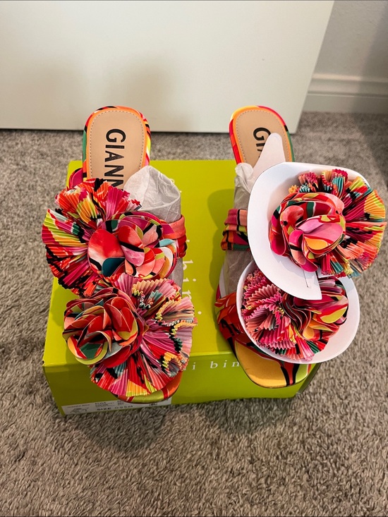 Gianni Bini Shoes - Gianni Bini Multicolor Floral Slide Mules - Bright Pink, Red, Yellow, Green